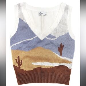 Hollister Desert landscape knit Vest